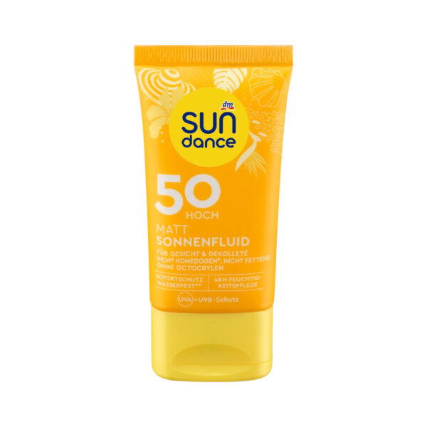 سائل شمسي مات من ساندانس للوجه SPF 50، 50 مل