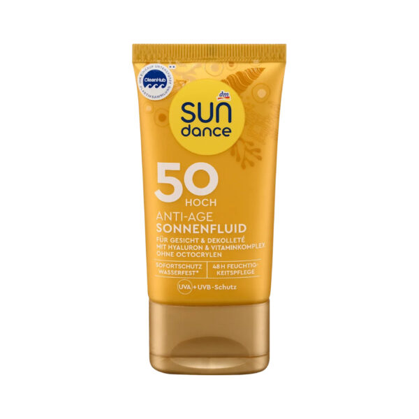 SUNDANCE Sunscreen Anti-Age Sun Fluid SPF 50, 50 ml سائل واقي من الشمس مضاد للشيخوخة من صندانس، عامل حماية من الشمس 50، 50 مل