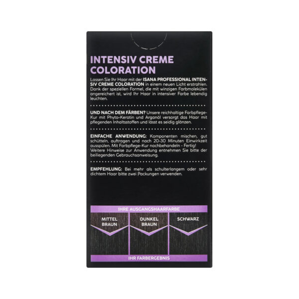 ISANA PROFESSIONAL Hair Dye Intensive Cream 20 Black صبغة شعر احترافية أيزانا كريم مكثف درجة 20 أسود