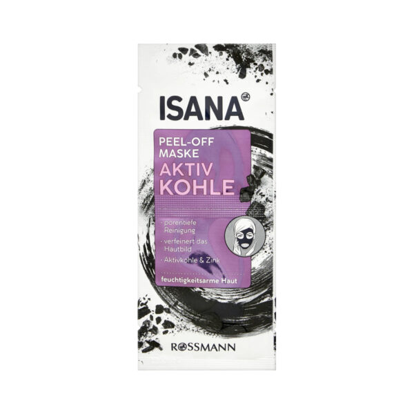 Isana Active Charcoal Peel Off Mask 16ml قناع إيسانا بالفحم النشط القابل للتقشير 16 مل
