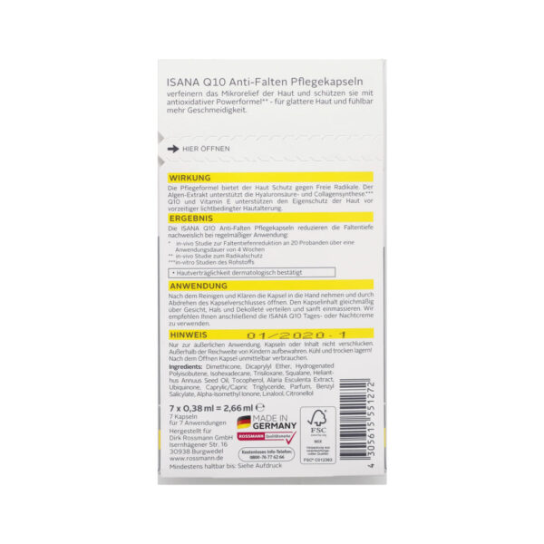 ISANA Q10 Anti-Wrinkle Care Capsules *7 كبسولات أيزانا Q10 لمقاومة التجاعيد *7