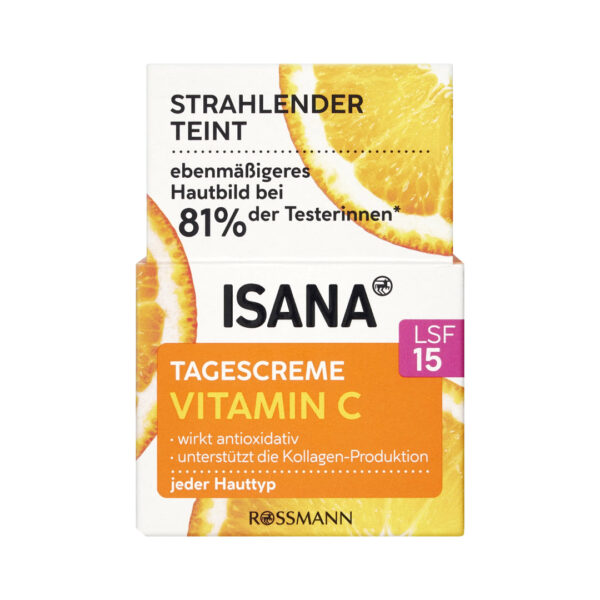 Isana Vitamin C Day Cream SPF 15, 50ml كريم إيسانا النهاري بفيتامين سي مع عامل حماية من الشمس 15، 50 مل