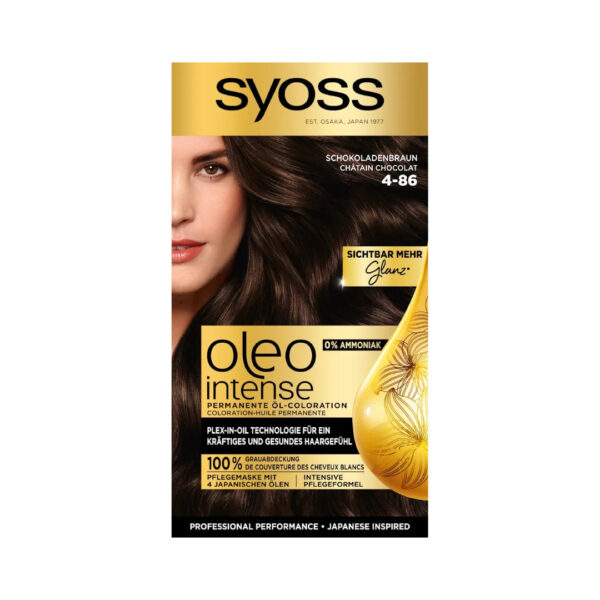 Syoss Hair Dye Oleo Intense 4-86 Chocolate Brown صبغة شعر سيوس أوليو إنتنس 4-86 بني شوكولاتة