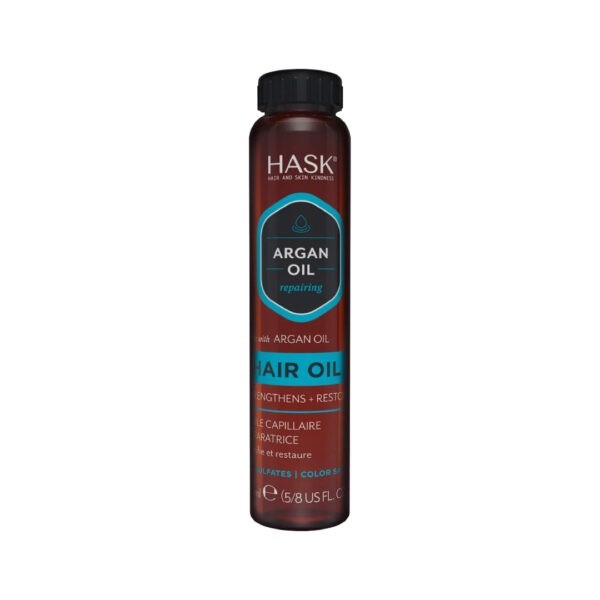 Hask Argan Oil Repairing Shine Hair Oil 18ml زيت هاسك أرجان لإصلاح الشعر ومنحه لمعاناً، 18 مل