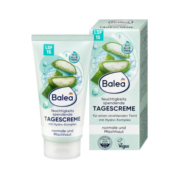 Balea Moisturizing Day Cream SPF 15 with Aloe Vera 50ml كريم باليا المرطب النهاري بعامل حماية من الشمس 15 مع خلاصة الصبار 50 مل