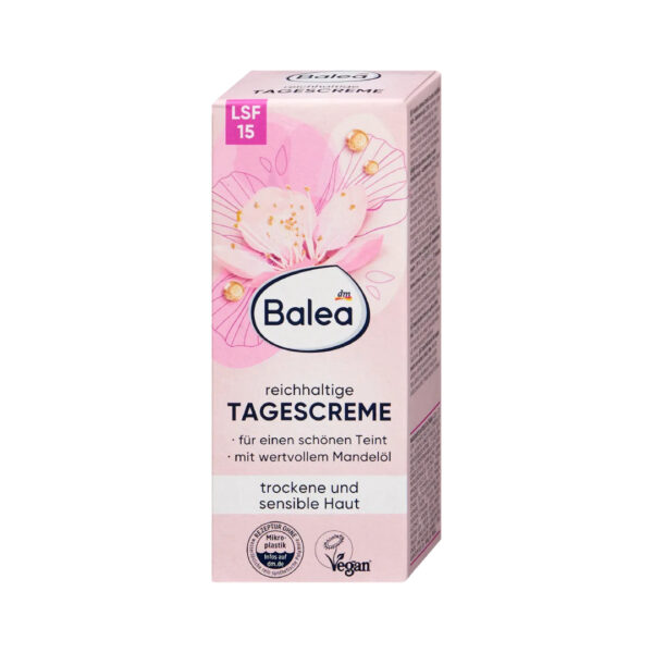 Balea Rich Face Cream with SPF 15 50 ml كريم باليا الغني للوجه مع عامل حماية من الشمس 15، 50 مل